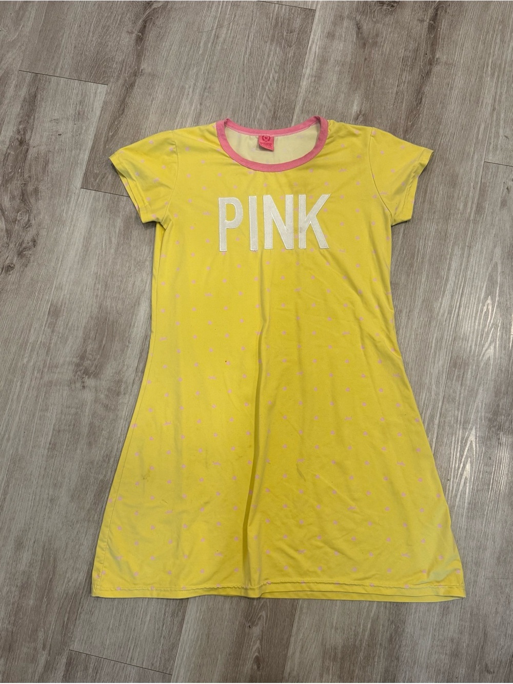 Victoria's Secret PINK Y2K Rare Yellow & Pink Patterned Heart Nightgown